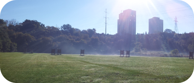 Toronto Archery Range on a Foggy Morning