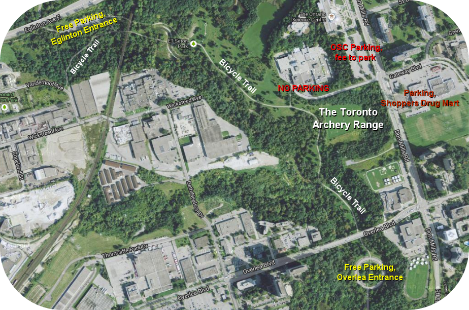 Toronto Archery Range Parking Map